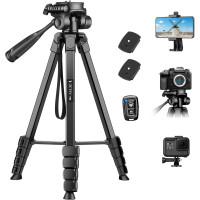 Портативний штатив для камери Victiv P50, алюмінієвий штатив зі знімною 3-позиційною головкою для DSLR Canon Nikon (my-13029)