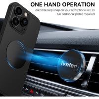 Автомобильный держатель для телефона iVoler магнитный совместимо с iPhone, Samsung, Huawei, Xiaomi, чорный (my-16031)