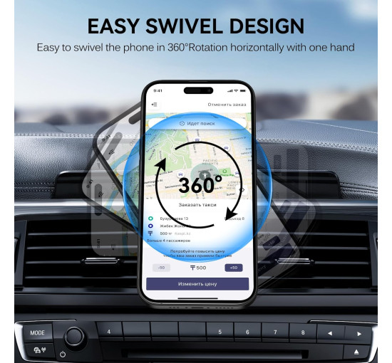 Автомобильный держатель для телефона iVoler магнитный совместимо с iPhone, Samsung, Huawei, Xiaomi, чорный (my-16031)