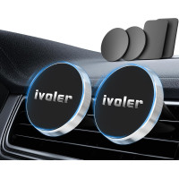 Автомобильный держатель для телефона iVoler магнитный совместимо с iPhone, Samsung, Huawei, Xiaomi, серебристый (my-16014)
