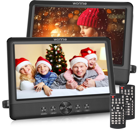 Портативный 10,5-дюймовый DVD-плеер WONNIE SMJ1011 с двумя экранами 1280x800, черный (my-19020) Портативный 10,5-дюймовый DVD-плеер WONNIE SMJ1011 с двумя экранами 1280x800, черный (my-19020)