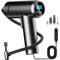 Портативний повітряний компресор LONLEEYU 8015DC для накачування шин чорний (my-8074)