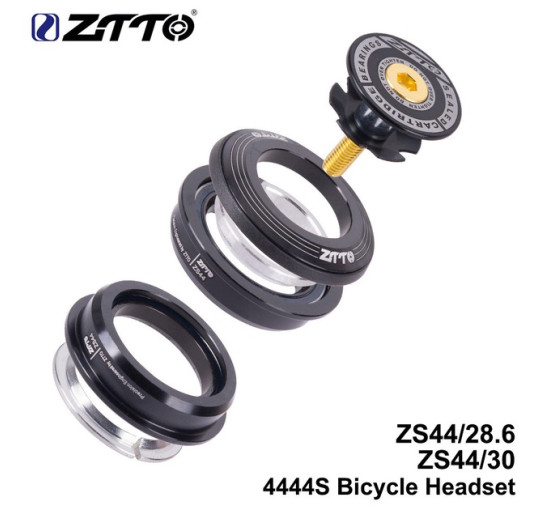 Рульова колонка ZTTO 4444S ZS44/28.6 ZS44/30 для прямого штока вилки та прямої склянки, чорний (my-16079)