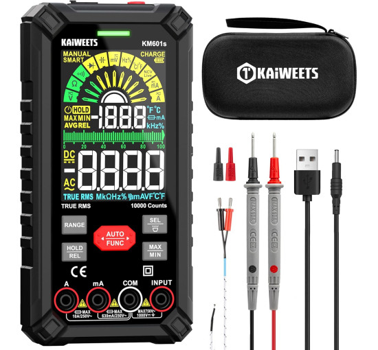 Цифровой автомобильный мультиметр KAIWEETS KM601S с 10000 отсчетами T-RMS KM601S (my-16002)