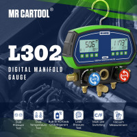 Цифровой манометр MR CARTOOL L302 для автомобильного кондиционера, с 3 шлангами (my-19012)