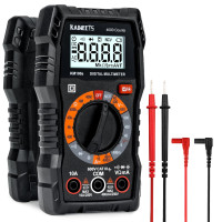 Цифровий мультиметр KAIWEETS KM100s на 4000 відліків, тестер напруги з точними показаннями Ом, чорний (my-16010)