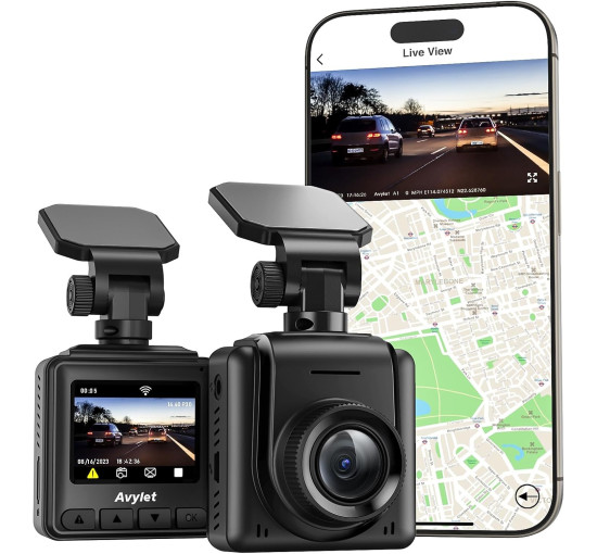 Відеореєстратор Avylet A1, WiFi 2K, зовнішній GPS, 1,5-дюймовий IPS-екран, чорний (my-19016) Відеореєстратор Avylet A1, WiFi 2K, зовнішній GPS, 1,5-дюймовий IPS-екран, чорний (my-19016)