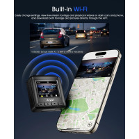 Відеореєстратор Avylet A1, WiFi 2K, зовнішній GPS, 1,5-дюймовий IPS-екран, чорний (my-19016)