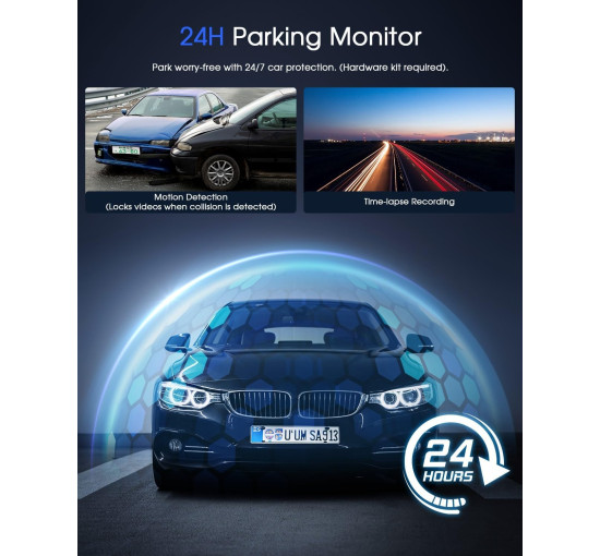 Відеореєстратор Avylet A1, WiFi 2K, зовнішній GPS, 1,5-дюймовий IPS-екран, чорний (my-19016)