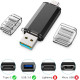 Флеш-накопичувач KEXIN USB C 128 ГБ USB 3.0 для ПК, планшета, ноутбука, телевізора, чорний (my-16085)