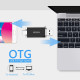 Флеш-накопичувач KEXIN USB C 128 ГБ USB 3.0 для ПК, планшета, ноутбука, телевізора, чорний (my-16085)