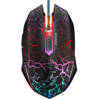 Игровая мышь VGUARD удобная проводная USB-оптическая RGB-мышь эргономичная для ПК, 7 цветов светодиодной подсветки , черная (my-16013)