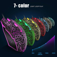 Игровая мышь VGUARD удобная проводная USB-оптическая RGB-мышь эргономичная для ПК, 7 цветов светодиодной подсветки , черная (my-16013)