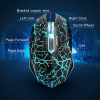 Игровая мышь VGUARD удобная проводная USB-оптическая RGB-мышь эргономичная для ПК, 7 цветов светодиодной подсветки , черная (my-16013)