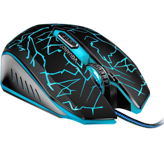 Игровая мышь VGUARD удобная проводная USB-оптическая RGB-мышь эргономичная для ПК, 7 цветов светодиодной подсветки , черная (my-16013)
