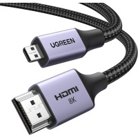 Кабель 1м. UGREEN Mini HDMI - HDMI 2.1 8K 4K при 120/240 Гц типа D, eARC, Dolby Atmos HDR, сверхскоростной HDCP (my-16047)
