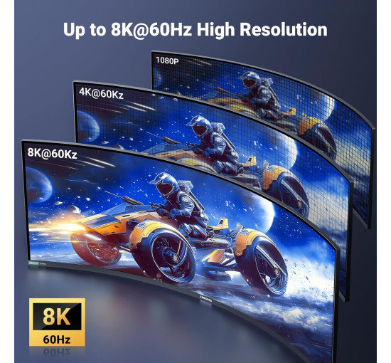 Кабель 1м. UGREEN Micro HDMI - HDMI 2.1 8K 4K при 120/240 Гц типа D, eARC, Dolby Atmos HDR, сверхскоростной HDCP (my-16047)
