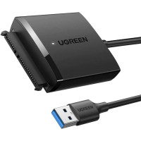 Кабель-адаптер UGREEN SATA-USB 3.0 адаптер жесткого диска SATA I/II/III, черный (my-16042)