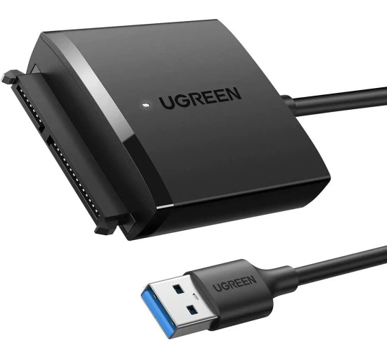 Кабель адаптер UGREEN SATA-USB 3.0 адаптер жорсткого диска SATA I/II/III, чорний (my-16042)