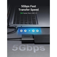 Кабель-адаптер UGREEN SATA-USB 3.0 адаптер жесткого диска SATA I/II/III, черный (my-16042)