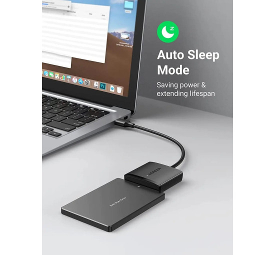 Кабель адаптер UGREEN SATA-USB 3.0 адаптер жорсткого диска SATA I/II/III, чорний (my-16042)