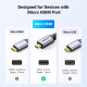 Кабель UGREEN 4K Micro HDMI - HDMI 3,3 фути, алюмінієвий корпус, плетений, 18 Гбіт/с, 4K 60 Гц, HDR 3D ARC сумісний з GoPro Hero 7, 6, 5, чорний (my-16049)