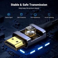 Кабель UGREEN 4K Micro HDMI - HDMI 3,3 фута, алюминиевый корпус, плетеный, 18 Гбит/с, 4K 60 Гц, HDR 3D ARC совместимый с GoPro Hero 7, 6, 5, черный (my-16049)