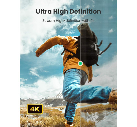 Кабель UGREEN 4K Micro HDMI - HDMI 3,3 фути, алюмінієвий корпус, плетений, 18 Гбіт/с, 4K 60 Гц, HDR 3D ARC сумісний з GoPro Hero 7, 6, 5, чорний (my-16049)