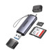 Кардридер UGREEN CM185 USB 3.0 Type-C для TF SD Micro SD Последовательное считывание 5Гбит/с для Чтения Карт памяти USB-A, USB-C, серый (my-16040)