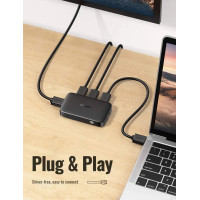 Перемикач HDMI із ДУ UGREEN HDMI Switcher 3In1 Out 4K@30HZ, чорний (my-16043)