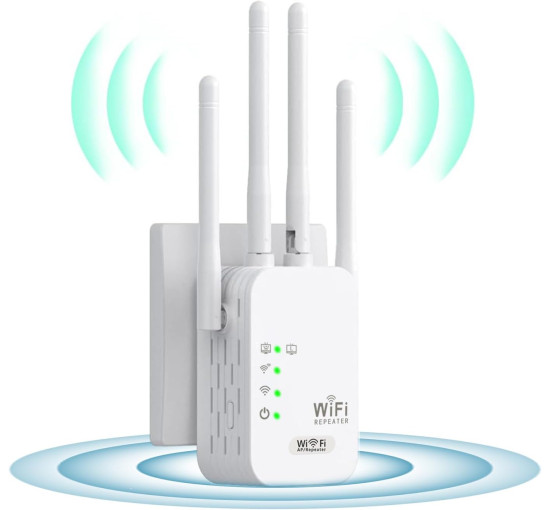 Ретранслятор сигнала WiFi QflFdetall 2A2F4-U10 300 Мбит/с, до 120 кв, 2,4 ГГц, 4 антенны (my-19018)