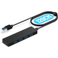 USB A 3.0 Hub Aceele с 4 портами USB-A и Type-C для зарядки, ультратонкий USB Thief 5 Гбит/с с удлинительным кабелем длиной 120 см для передачи данных (my-16097)
