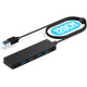 USB A 3.0 Hub Aceele с 4 портами USB-A и Type-C для зарядки, ультратонкий USB Thief 5 Гбит/с с удлинительным кабелем длиной 120 см для передачи данных (my-16097)