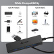 USB A 3.0 Hub Aceele с 4 портами USB-A и Type-C для зарядки, ультратонкий USB Thief 5 Гбит/с с удлинительным кабелем длиной 120 см для передачи данных (my-16097)