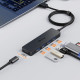 USB A 3.0 Hub Aceele с 4 портами USB-A и Type-C для зарядки, ультратонкий USB Thief 5 Гбит/с с удлинительным кабелем длиной 120 см для передачи данных (my-16097)