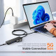 USB A 3.0 Hub Aceele с 4 портами USB-A и Type-C для зарядки, ультратонкий USB Thief 5 Гбит/с с удлинительным кабелем длиной 120 см для передачи данных (my-16097)