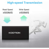 Внешний высокоскоростной твердотельный SSD накопитель KOOTION на  250 ГБ скорость чтения до 500 МБ/с и записи до 450 МБ/с, черный (my-16083)