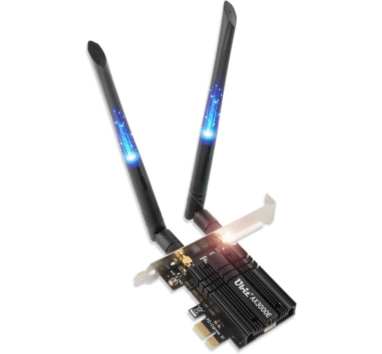 Wi-Fi-карта Ubit WiFi 6 AX3000E PCIE Max 2974 Мбит/с, трёхдиапазонная (my-19004)