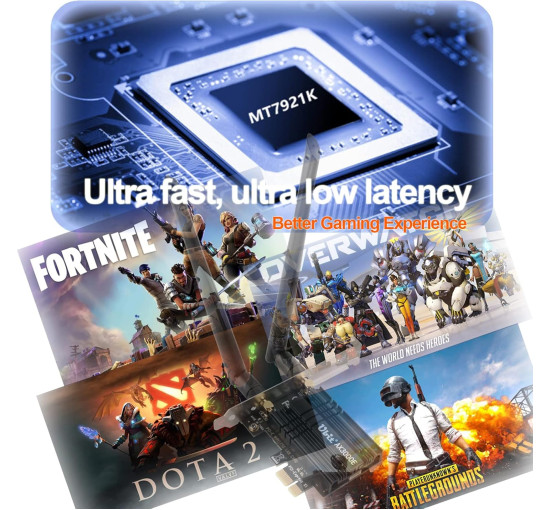 Wi-Fi-карта Ubit WiFi 6 AX3000E PCIE Max 2974 Мбит/с, трёхдиапазонная (my-19004)