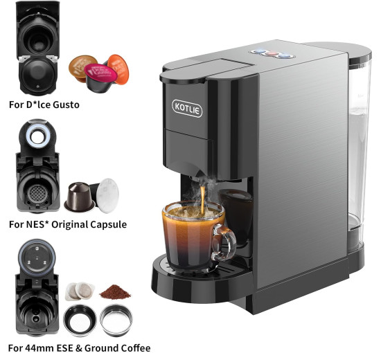 Кавомашина Heightening Espresso 4in1 для Nespresso Original ЧОРНИЙ (AC-513H) (my-13012)