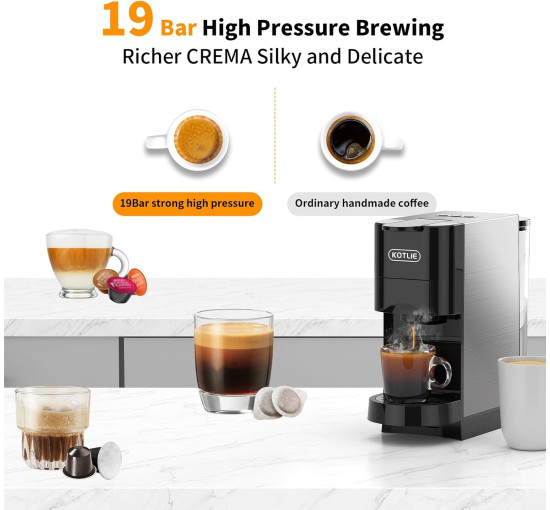 Кавомашина Heightening Espresso 4in1 для Nespresso Original ЧОРНИЙ (AC-513H) (my-13012)