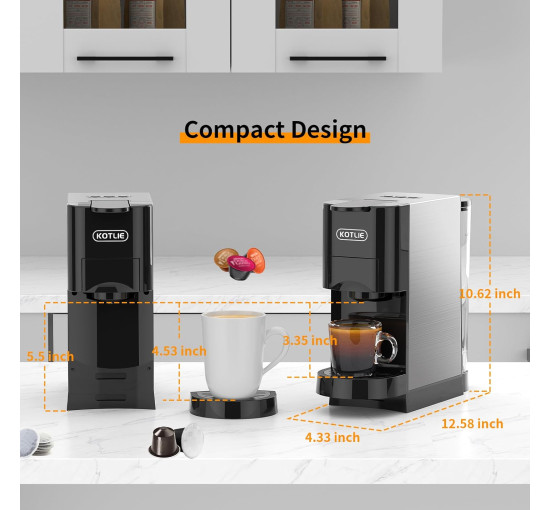 Кавомашина Heightening Espresso 4in1 для Nespresso Original ЧОРНИЙ (AC-513H) (my-13012)