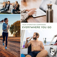 Пляшка для води з нержавіючої сталі Bambaw об'ємом 1 літр, срібляста (my-16021)