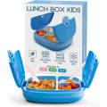 Детский Lunch Box Umami KidsBlue со столовыми приборами, 3 отделения, идеальный размер порций для детей от 4 до 12 лет, синий (my-13109)