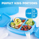 Детский Lunch Box Umami KidsBlue со столовыми приборами, 3 отделения, идеальный размер порций для детей от 4 до 12 лет, синий (my-13109)