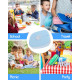 Детский Lunch Box Umami KidsBlue со столовыми приборами, 3 отделения, идеальный размер порций для детей от 4 до 12 лет, синий (my-13109)