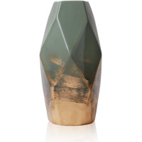 Ваза керамічна TERESA'S COLLECTIONS для квітів, 20 см зелене золото ручної роботи сучасна декоративна ваза для вітальні (my-16055)