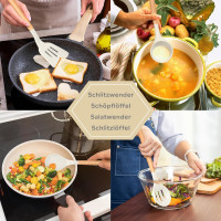 Набор кухонных принадлежностей TEAMFAR TF-087, 8 предметов, набор столовых приборов для приготовления пищи с деревянной ручкой, белый (my-16123)