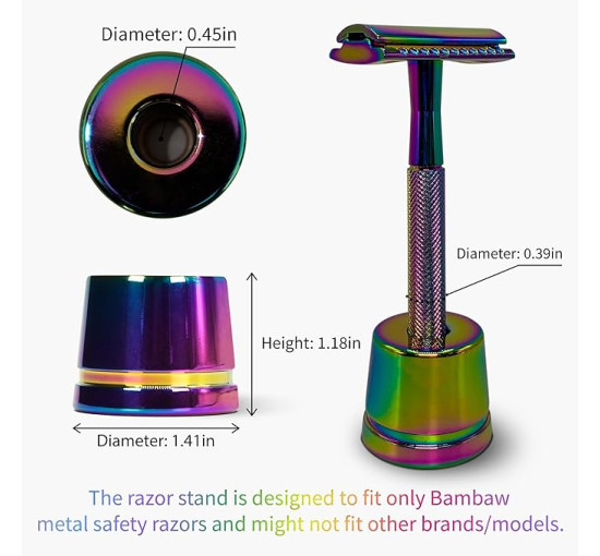 Подставка Bambaw для безопасной бритвы Double Edge, цвет радуга (my-16023)