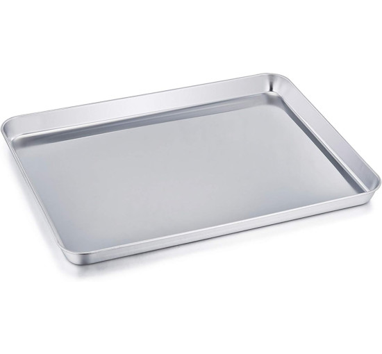 Деко для тостеру TeamFar, нержавіюча сталь, посуд для духовки, 16" x 12" x 1", нетоксичний та корисний для здоров'я (my-16119)